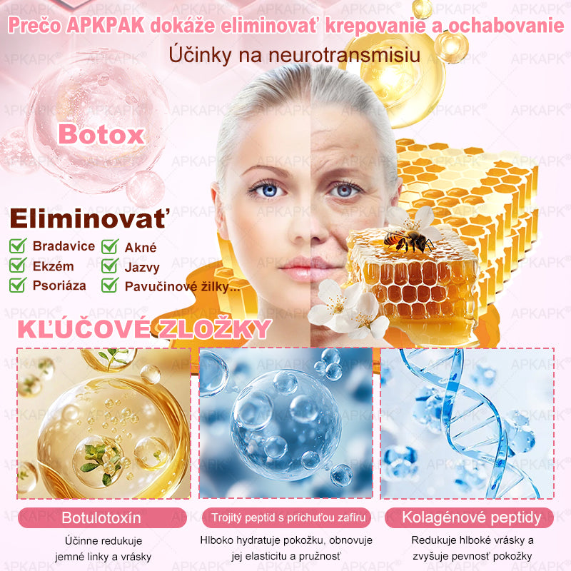 👨⚕️ Vyrobené a zaslané zo Slovenska ✨ APKAPK® 99% PDRN lososový DNA anti-aging ampulový roztok s 99% PDRN + včelí jed · 7x hlboká hydratácia | Rieši vrásky, suchosť, začervenanie, tmavé škvrny, purpuru a zápal — Viditeľné výsledky za 7 dní