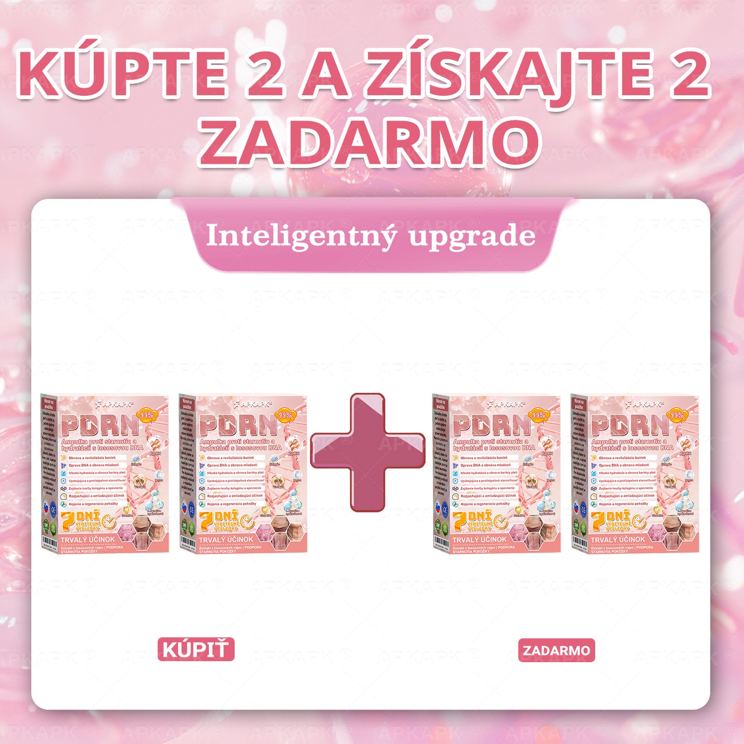 👨⚕️ Vyrobené a zaslané zo Slovenska ✨ APKAPK® 99% PDRN lososový DNA anti-aging ampulový roztok s 99% PDRN + včelí jed · 7x hlboká hydratácia | Rieši vrásky, suchosť, začervenanie, tmavé škvrny, purpuru a zápal — Viditeľné výsledky za 7 dní