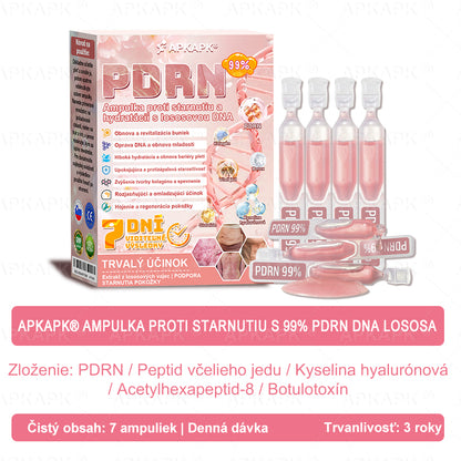 👨‍⚕️ Vyrobené a zaslané zo Slovenska ✨ APKAPK® 99% PDRN lososový DNA anti-aging ampulový roztok s 99% PDRN + včelí jed · 7x hlboká hydratácia | Rieši vrásky, suchosť, začervenanie, tmavé škvrny, purpuru a zápal — Viditeľné výsledky za 7 dní